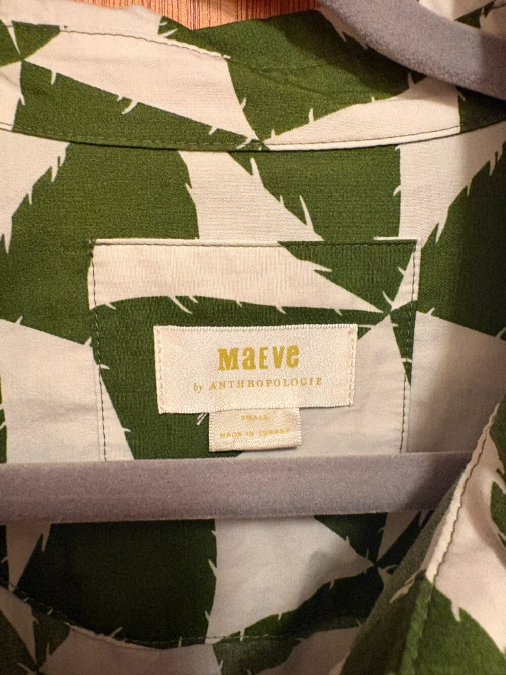 Maeve Green and White Geometric Midi Dress - Picture 7 of 7